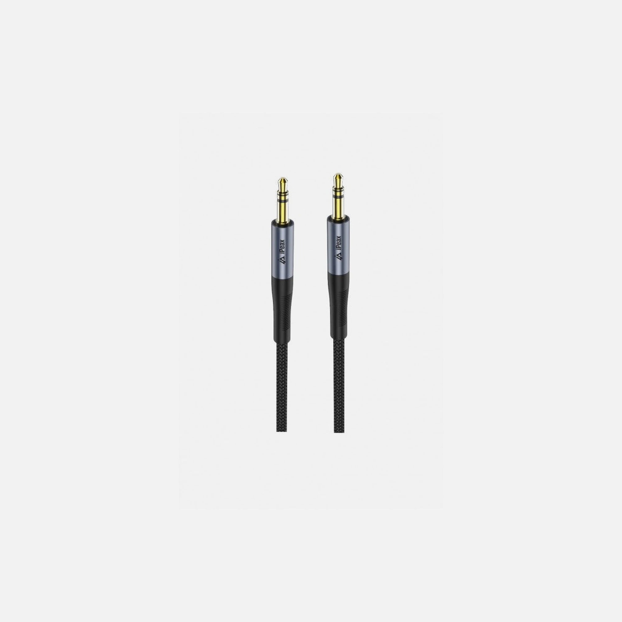 iPEAX 3.5mm AUX Audio Cable 1.5m Gold-Plated with Nylon Braiding – Black