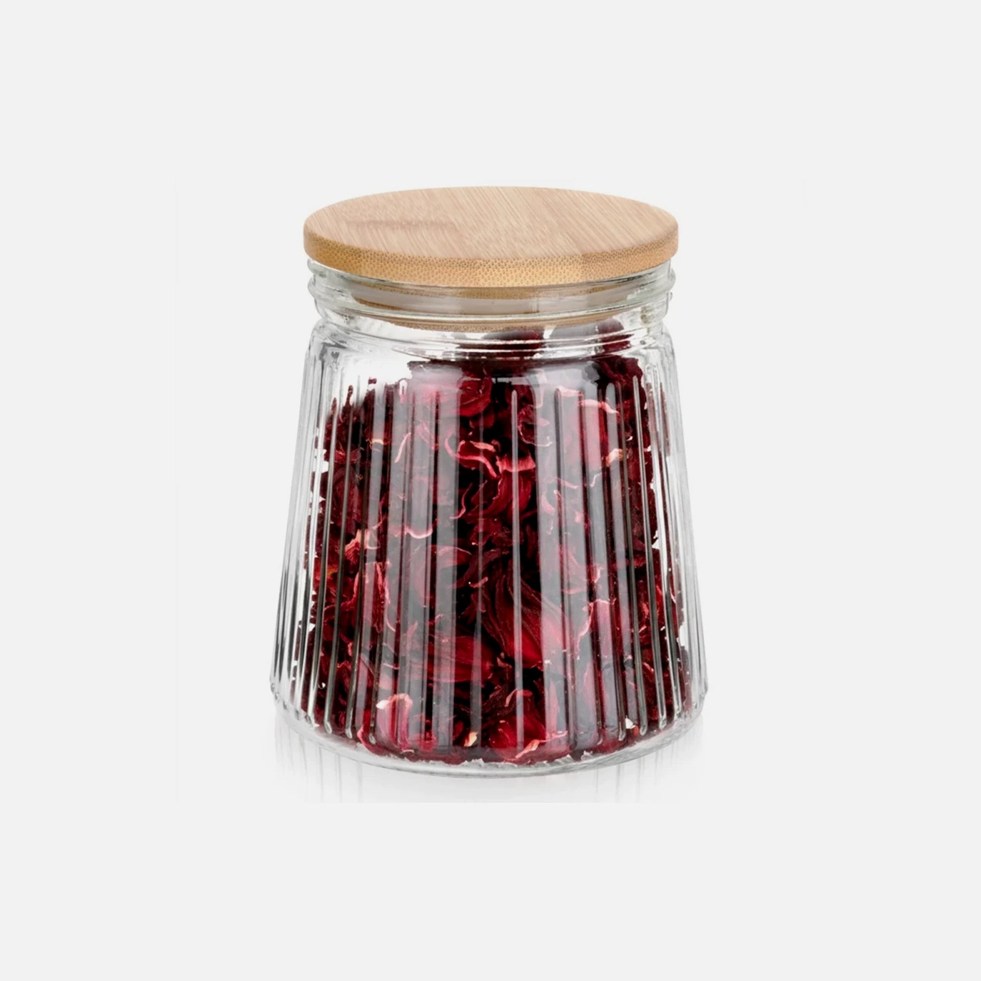 Vilde Premium 700ml Borosilicate Glass Food Storage Jar – Bamboo Lid, Airtight Silicone Seal