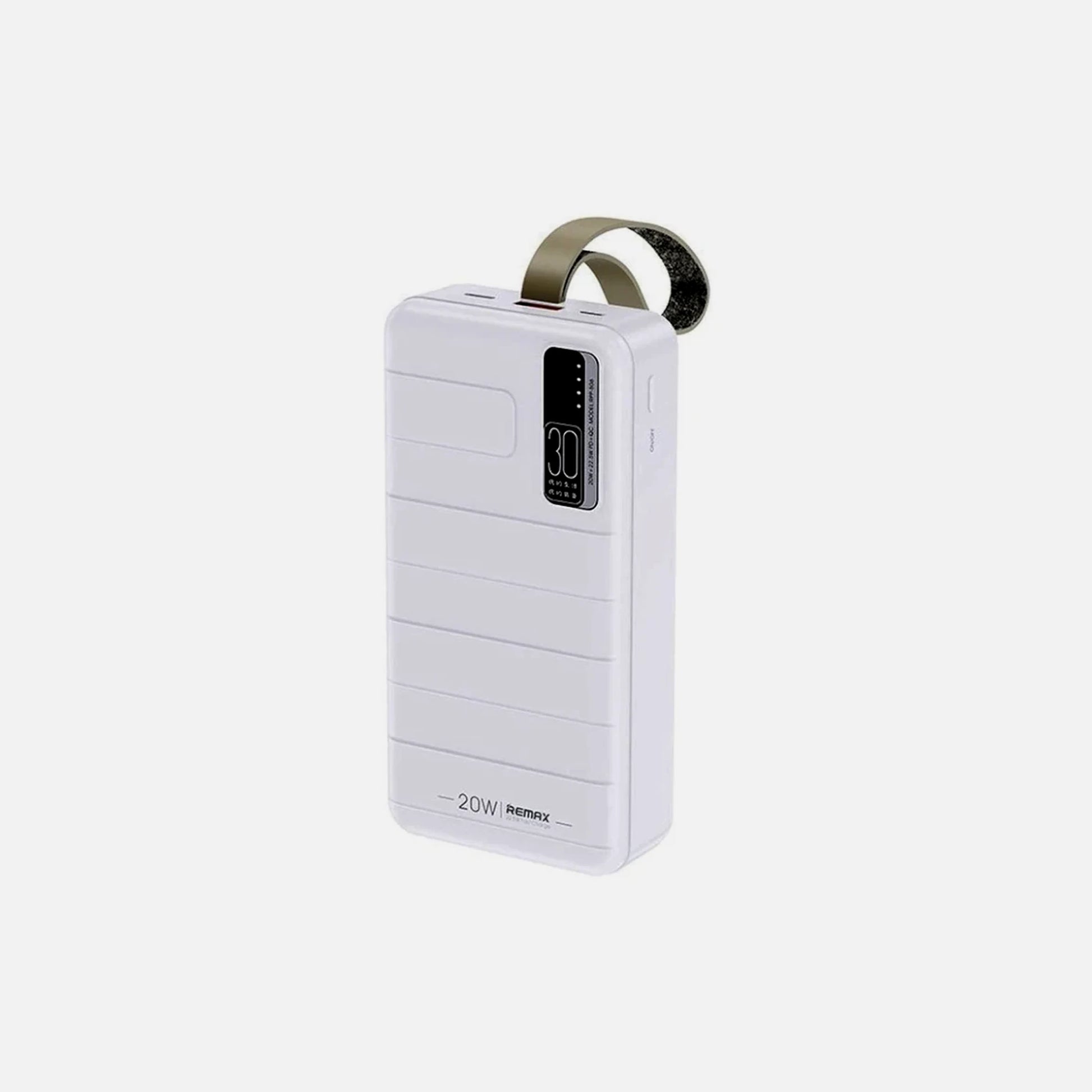 Remax Noah 30000 Power Bank 30000mAh 22.5W PD USB-C – LED Display, QC3.0, White
