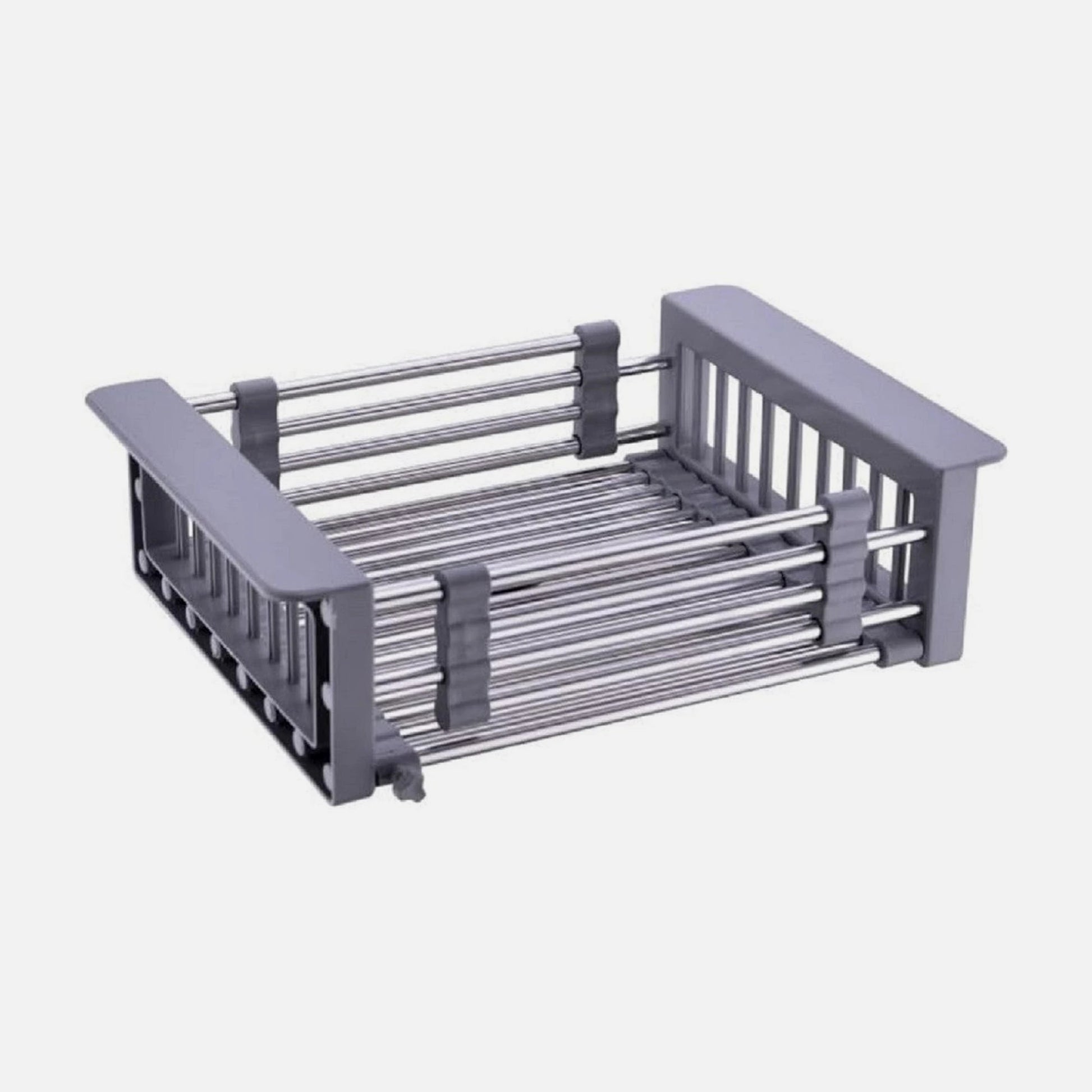 AJ Extendable Sink Dish Drying Rack 28-45 x 22 x 11 cm – Light Grey
