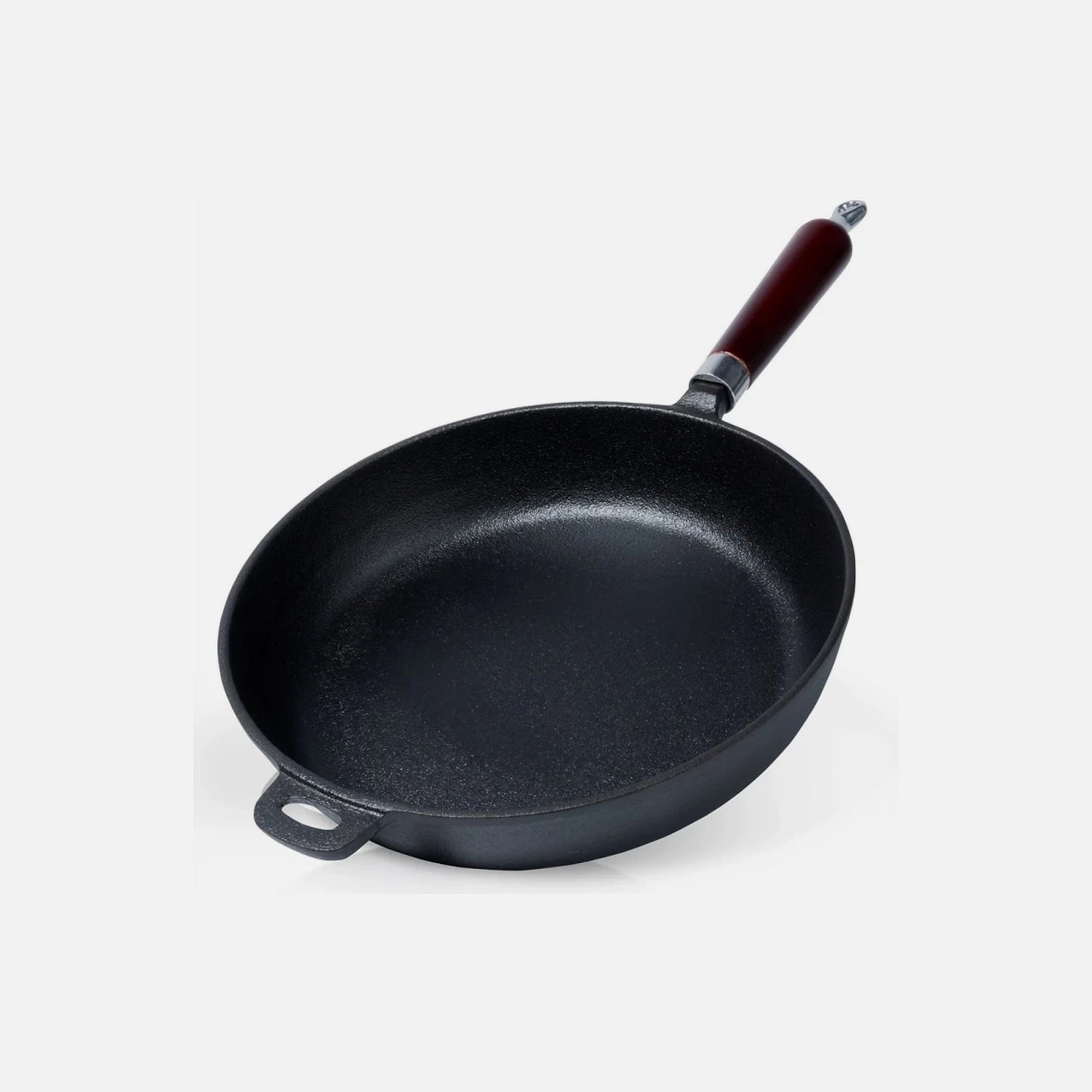 Vilde Premium Cast Iron Skillet 28 cm – Removable Wood Handle, Stovetop-to-Oven