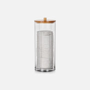 Vilde Cotton Pad Holder with Bamboo Lid – Clear Acrylic Bathroom Jar