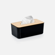 Vilde Tissue Box Holder 24×13×9.5 cm with Bamboo Lid – Matte Black