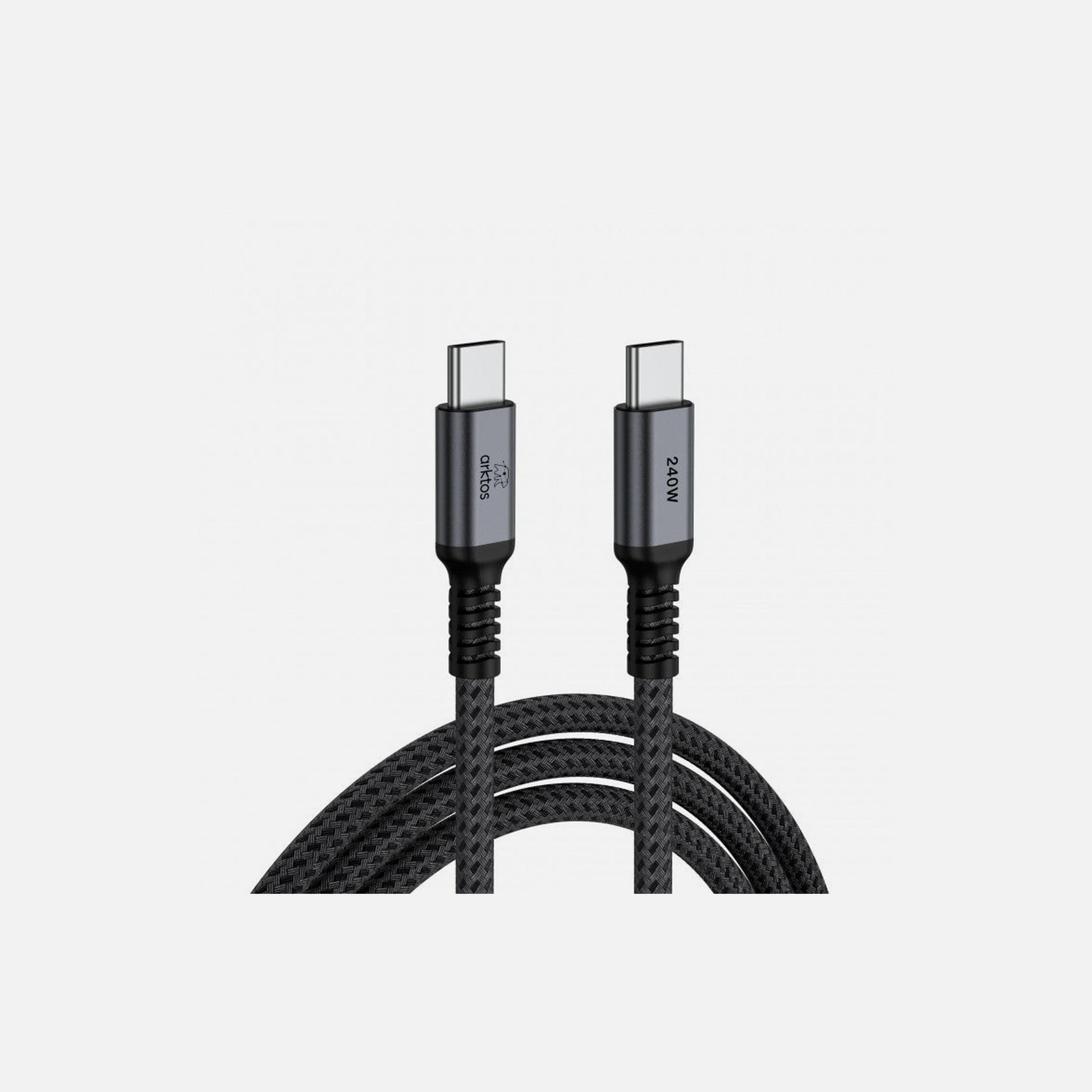 Arktos Hyperconnect USB-C to USB-C Cable 3m 240W – Nylon Braided, USB-IF Certified, Silver