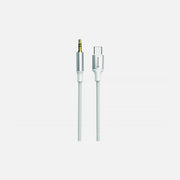 Swissten Textile USB-C to 3.5mm AUX Audio Cable 1.5m – Nylon Braided, White