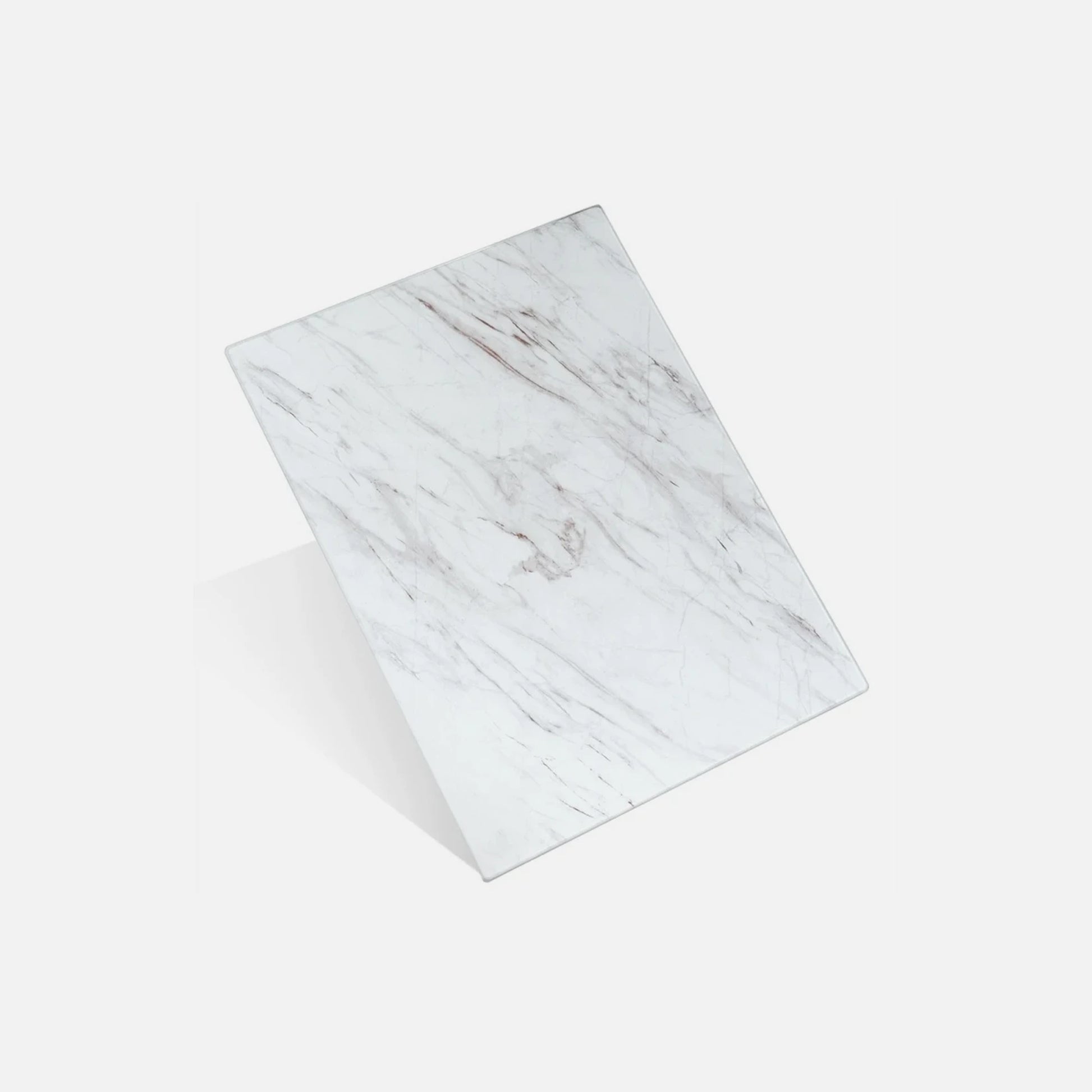 Vilde Chopping Board Tempered Glass 40×30cm – Marble White, Non-slip