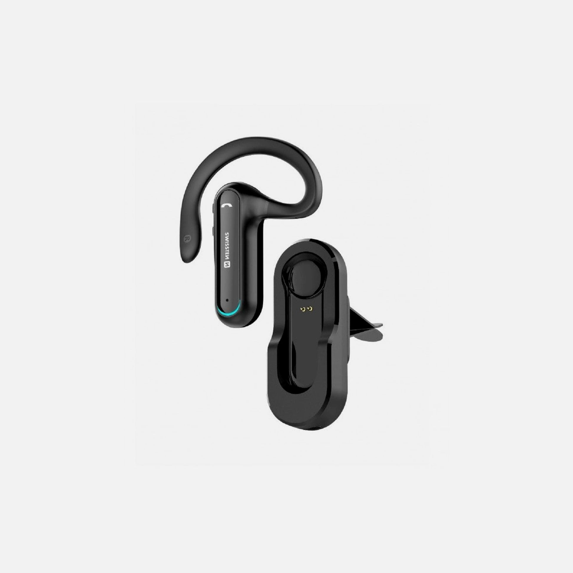 Swissten Dock Earpiece Bluetooth 5.0 In-Ear Handsfree with Magnetic Charging Dock – Black
