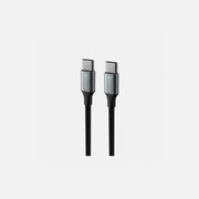 Swissten Durable Textile II USB-C to USB-C Cable 1.5m 60W – Nylon Braided, Black