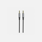Swissten AUX 3.5mm Audio Cable 1.5m – Gold Plated, Nylon Braided, Black