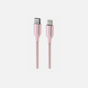 Swissten Durable Textile II USB-C to Lightning Cable 1.5m 30W – Nylon Braided, Pink