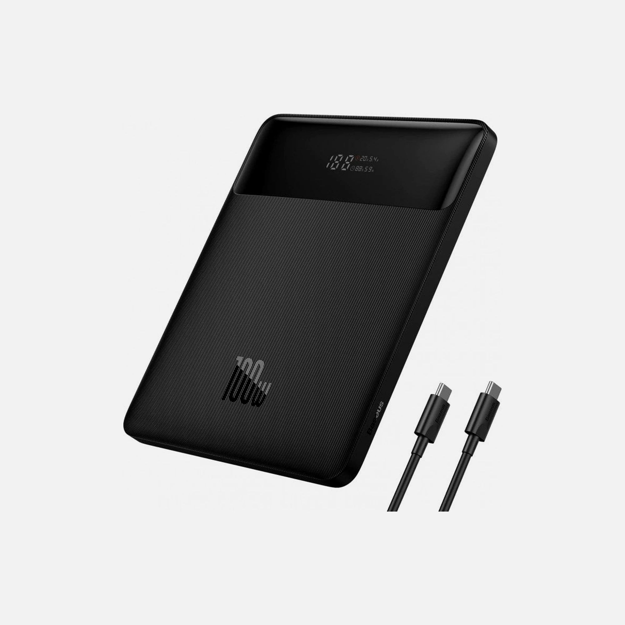 Baseus Blade 20000mAh Power Bank – 100W PD, 2× USB-C + 2× USB-A, USB-C Cable Included, Black