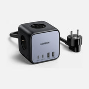 Ugreen DigiNest Cube 7-in-1 Power Strip 65W – 3 AC Outlets, 2× USB-C PD/PPS, 2× USB-A, Black