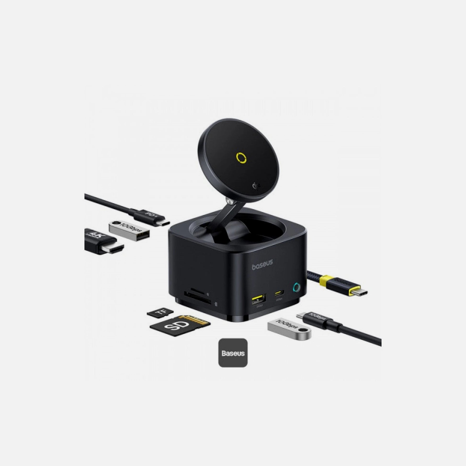 Baseus MagPro Series II 7-in-1 Hub – Qi2 15W MagSafe + PD 100W + 4K@60Hz HDMI + USB-C 10Gbps