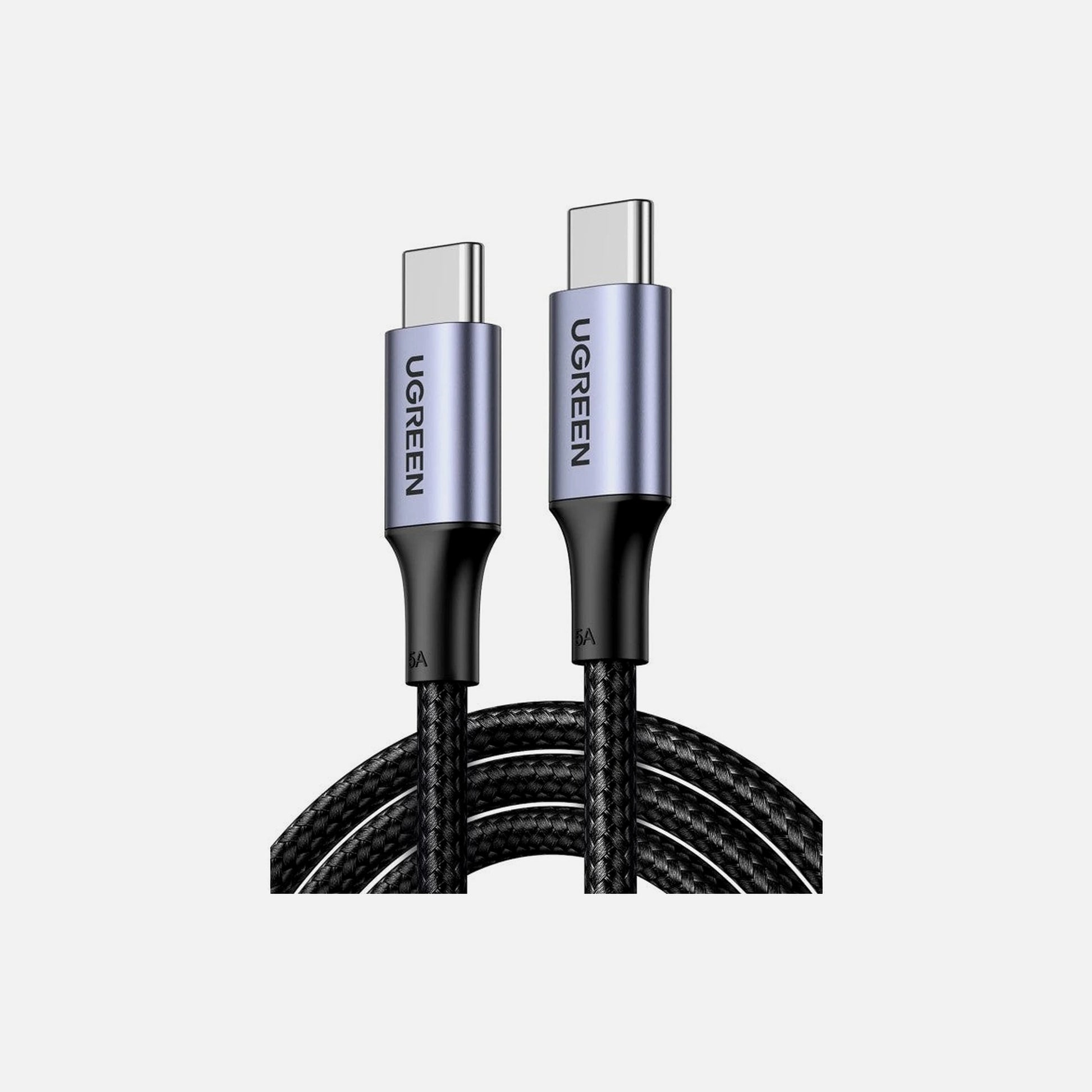 Ugreen USB-C to USB-C Cable 1m – 100W PD 3.0 / QC 4.0, Nylon Braided, Aluminium, Black
