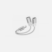 Swissten 2-in-1 USB-C Splitter – USB-C Male to 2× USB-C Female Audio + Charging, 12cm, White