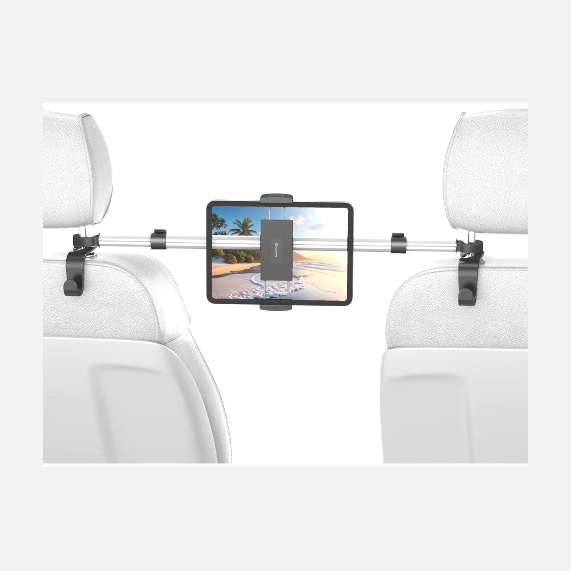 Swissten S-GRIP T2-MOP Car Headrest Tablet Holder – Extendable 50–72cm, 360° Rotation, Black