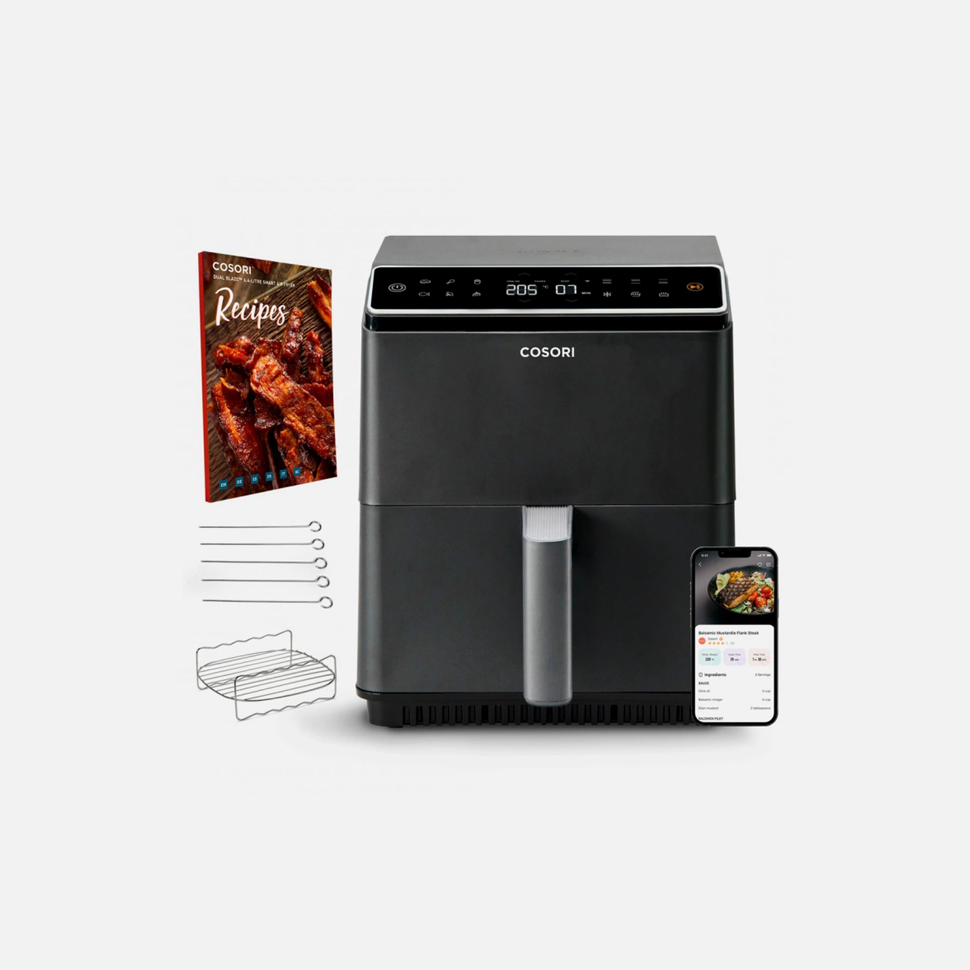 Cosori Dual Blaze Pro Smart Air Fryer XXL 6.4L – 2 Heating Elements, 360° ThermoIQ, App & Alexa