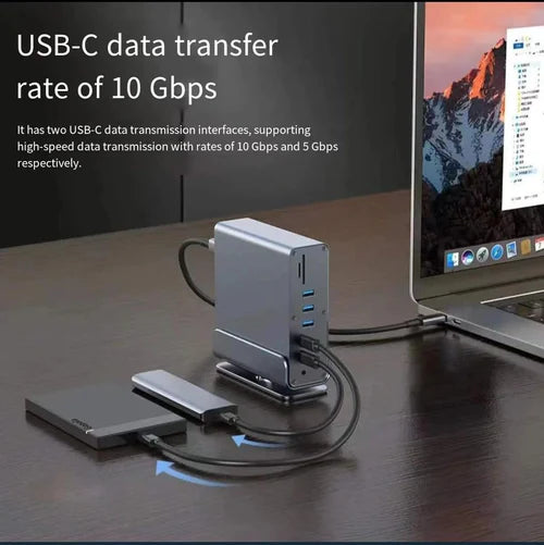 Σταθμός Σύνδεσης USB-C 15-σε-1 NÖRDIC – Διπλές Οθόνες 4K@60Hz, 100W PD & Gigabit Ethernet
