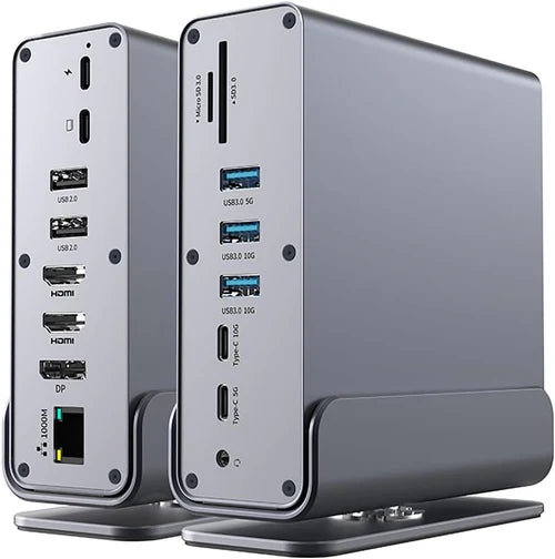 Σταθμός Σύνδεσης USB-C 15-σε-1 NÖRDIC – Διπλές Οθόνες 4K@60Hz, 100W PD & Gigabit Ethernet