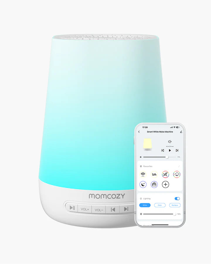 Momcozy Smart Baby Sound Machine – 34 Sounds, RGB Night Light & App Control