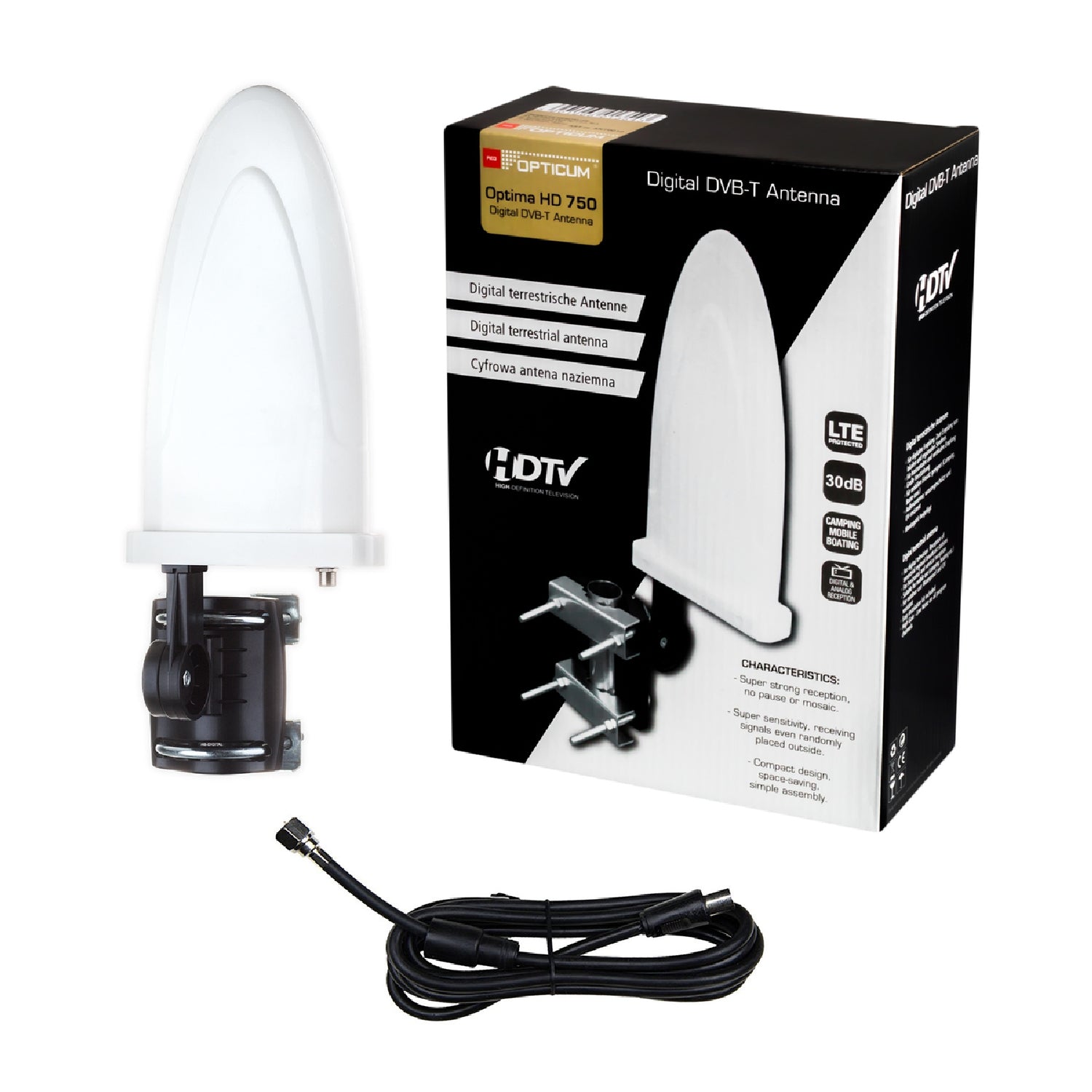 Opticum ANT0010 Smart HD 750 active DVB-T2 indoor outdoor TV antenna — TV Antennas