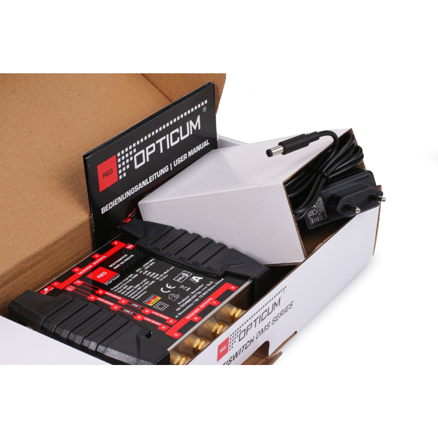 Opticum OMS 9/8 PRO-TR SMATV multiswitch 9-input 8-output — Satellite Distribution