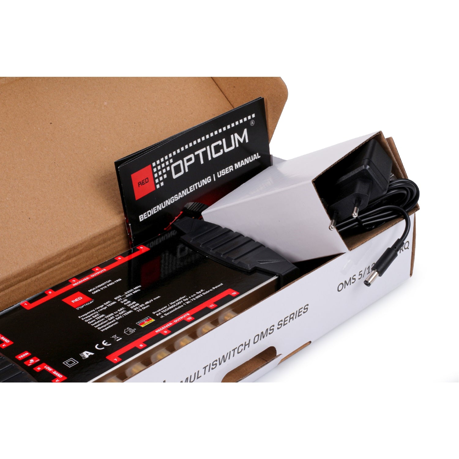 Opticum OMS 5/12 PRO-TRQ SMATV multiswitch 5-input 12-output — Satellite Distribution