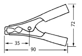 GBC 18.7558.00 Insulated Crocodile Battery Clamp – 80A, 90 mm & Copper-Plated Steel, Red
