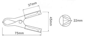 GBC 18.7555.00 Insulated Crocodile Battery Clamp – 30A, 75 mm & Copper-Plated Steel, Red