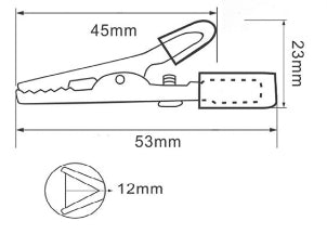 GBC 18.7551.00 Insulated Crocodile Clamp – 53 mm, 4 mm Cable & Nickel-Plated Steel, Red