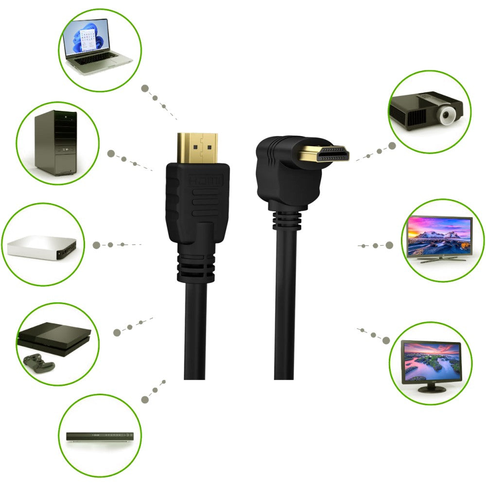 Techly ICOC HDMI-4-010NE9 90 Degree HDMI Cable 1m 4K - View 7