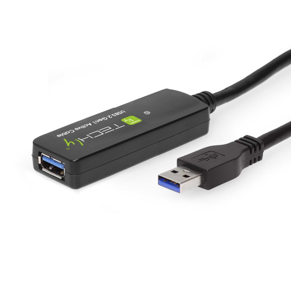 Techly ICUR30100G USB 3.2 Active Extension Cable – 10m, 5Gbps & Bus-Powered