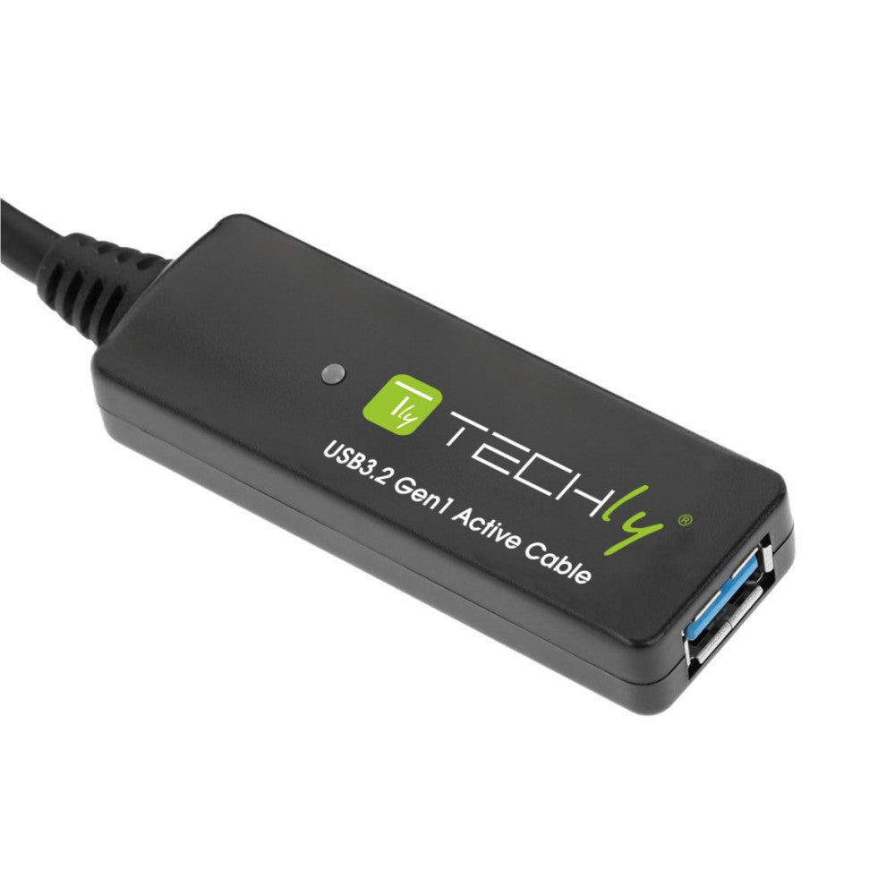 Techly ICUR3050G USB 3.2 Active Extension Cable – 5m, 5Gbps & Cascadable to 15m