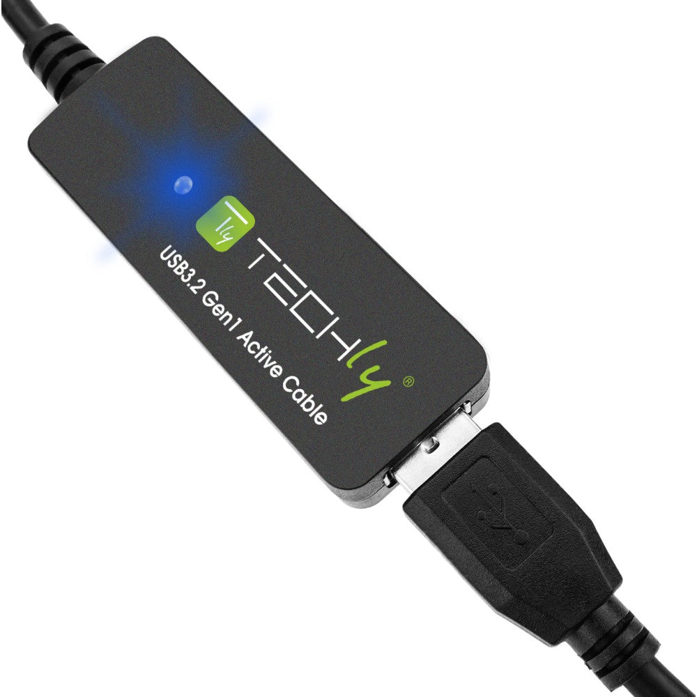 Techly ICUR3050G USB 3.2 Active Extension Cable – 5m, 5Gbps & Cascadable to 15m