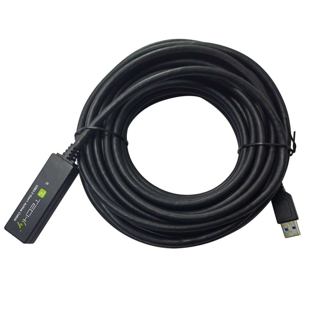 Techly ICUR3050G USB 3.2 Active Extension Cable – 5m, 5Gbps & Cascadable to 15m