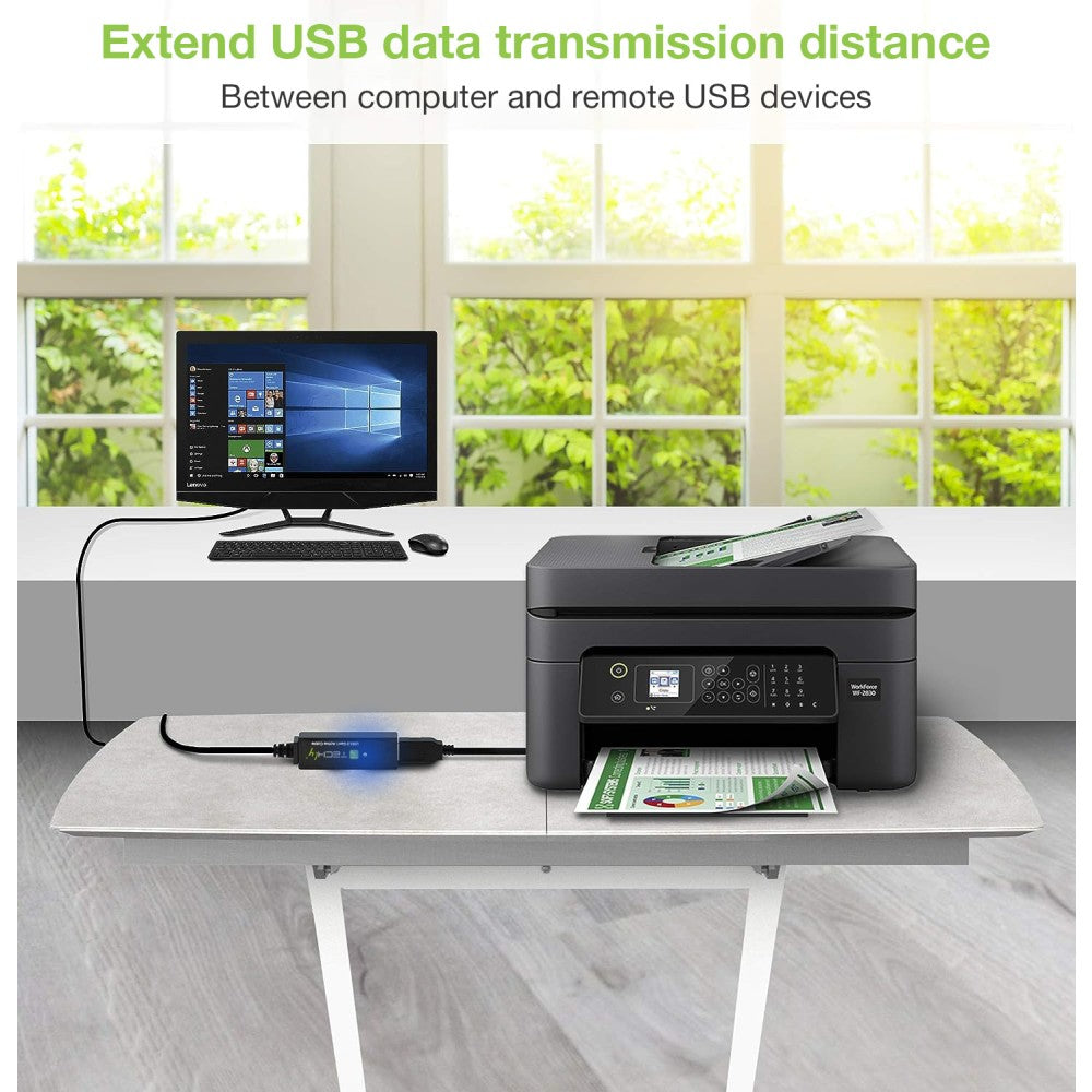 Techly ICUR3050G USB 3.2 Active Extension Cable – 5m, 5Gbps & Cascadable to 15m