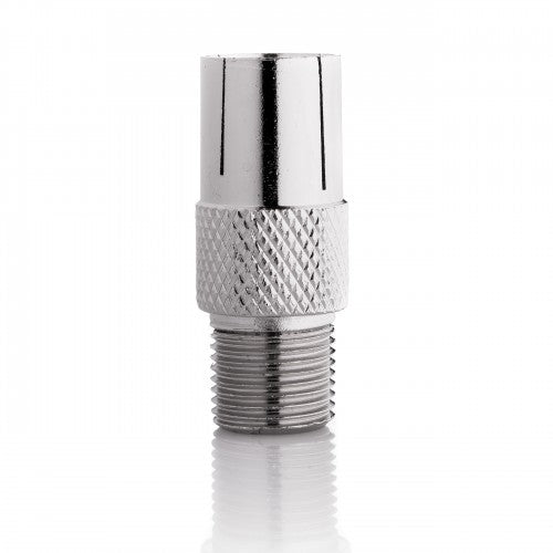 Econ E-006 RF Adapter – F Female to IEC Female, Knurled Metal Coaxial Coupler