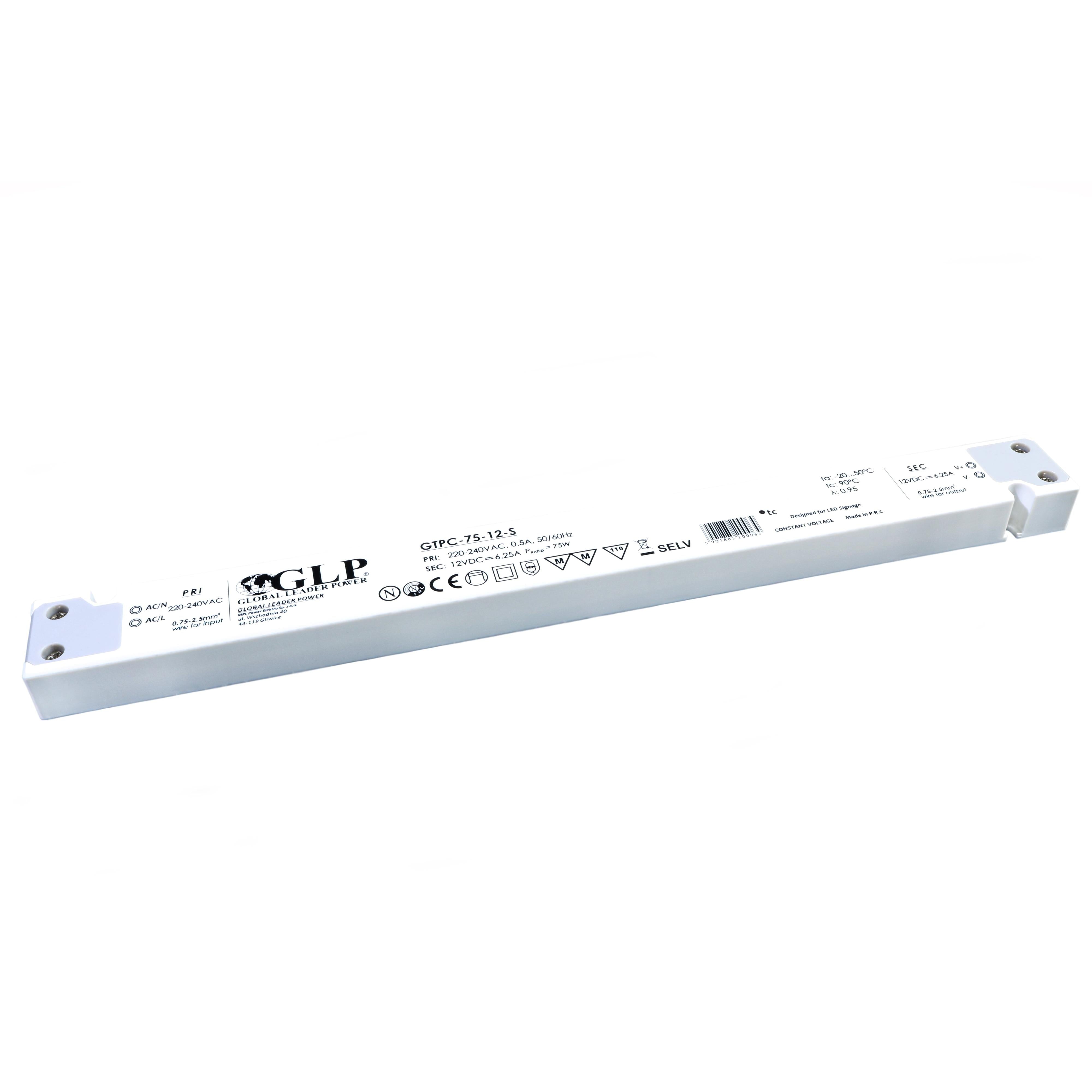 MPL GTPC-75-24-S Slim Τροφοδοτικό LED 75W 24V – Active PFC, Απόδοση 90% & 40000h