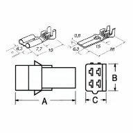 GBC 18.4006.00 Faston Terminal Set 6pcs – 6.35mm, Male+Female & Brass Contact