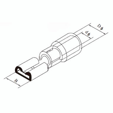 GBC 18.3933.25 Insulated Female Faston Terminal – 6.35mm, Yellow, 4-6mm² & 10pcs