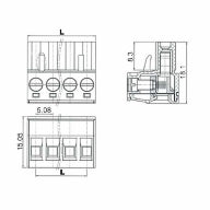 GBC 30.5180.23 Θηλυκός Ακροδέκτης 3P – Βήμα 5,08mm, 16A/300Vac & Βιδωτή Σύνδεση