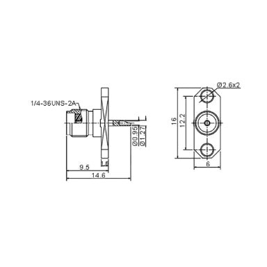GBC 30.3008.05 Υποδοχή Πάνελ SMA Θηλυκή – 50 Ohm, Κόλληση RG58 & PTFE, Χρυσός Ορείχαλκος