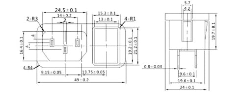 GBC 22.0306.05 IEC C14 Male Panel Plug – 3-Pole 10A 250V, On/Off Switch & Faston 6.3mm