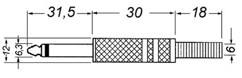 Καρφί Μονοφωνικό 6.3 mm GBC 29.0900.00 – 2-Πόλος TS, Χρυσός Ορείχαλκος & Κόλληση