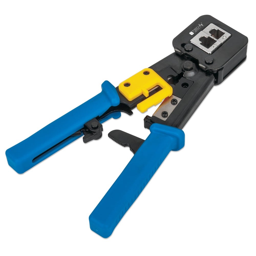 Techly Professional IWP-HT 310UT Crimping Tool – RJ45/RJ12/RJ11, Pass-Through