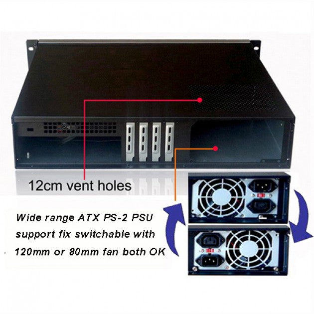 Techly I-CASE IPC-240L 19" 2U Rack Chassis — View 5