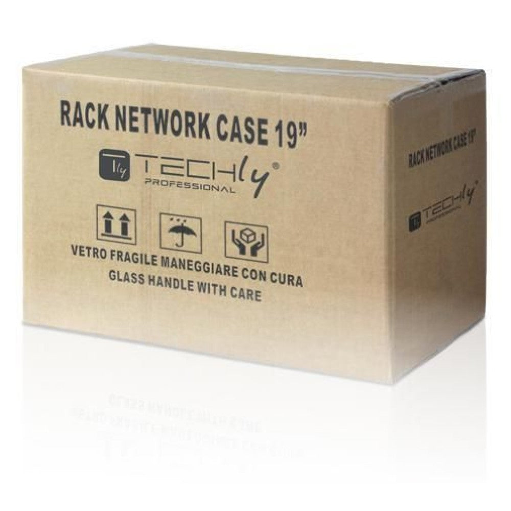 Techly I-CASE EL-1006B32 Wall Rack 19'' 6U – 320mm Depth, Glass Door & Pre-Assembled
