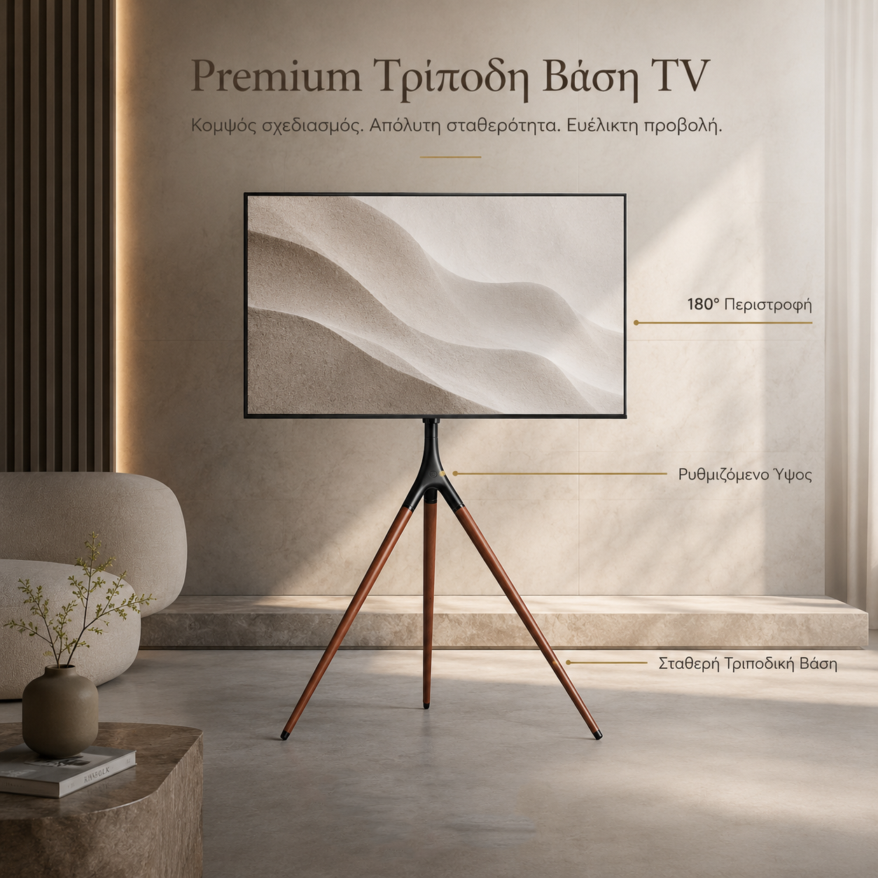 Techly ICA-TR18SAM Tripod TV Floor Stand 45-65″ – 180° Rotation, 35 kg & VESA