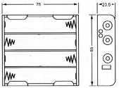 GBC 25.0294.00 Battery Box for 4x 18650 – ABS Body, Nickel Contacts & 150mm Wires