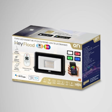 GBC HeyFlood 23.6894.51 Smart WiFi Εξωτερικός Προβολέας – 20W RGB+CCT, IP65 & 1620lm